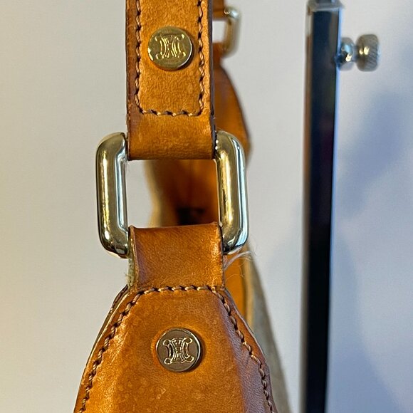 Celine Vintage Ava Macadam Suede Pochette Shoulder Bag, Mustard/Brown - Preowned - Picture 8 of 16